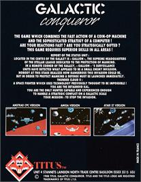 Box back cover for Galactic Conqueror on the Amstrad CPC.