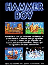 Box back cover for Hammer Boy on the Amstrad CPC.