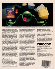 Box back cover for Hitch Hiker's Guide to the Galaxy on the Amstrad CPC.