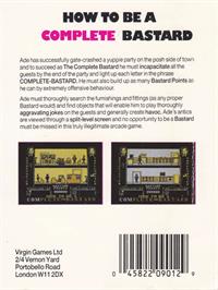 Box back cover for How to be a Complete Bastard on the Amstrad CPC.