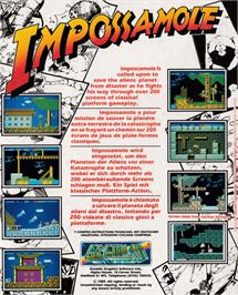 Box back cover for Impossamole on the Amstrad CPC.