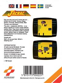 Box back cover for Jackal on the Amstrad CPC.