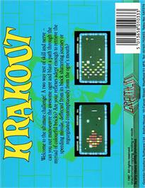 Box back cover for Krakout on the Amstrad CPC.