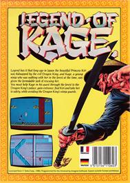Box back cover for Legend of Kage, The on the Amstrad CPC.