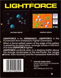 Box back cover for Light Force on the Amstrad CPC.