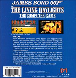 Box back cover for Living Daylights on the Amstrad CPC.