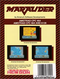 Box back cover for Marauder on the Amstrad CPC.