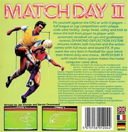 Box back cover for Match Day 2 on the Amstrad CPC.