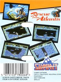 Box back cover for Rescue from Atlantis on the Amstrad CPC.
