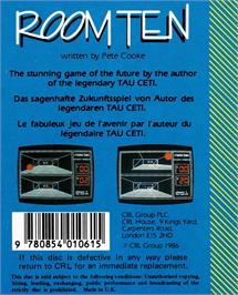 Box back cover for Room Ten on the Amstrad CPC.