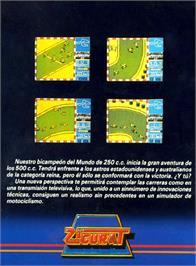 Box back cover for Sito Pons 500cc Grand Prix on the Amstrad CPC.