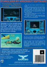 Box back cover for Starglider on the Amstrad CPC.