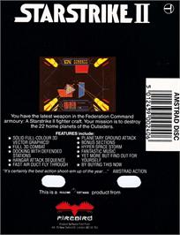 Box back cover for Starstrike 2 on the Amstrad CPC.