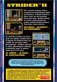 Box back cover for Strider 2 on the Amstrad CPC.
