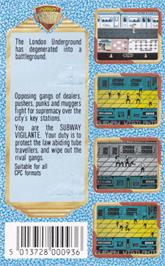 Box back cover for Subway Vigilante on the Amstrad CPC.