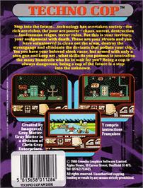Box back cover for Techno Cop on the Amstrad CPC.