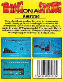 Box back cover for Thing on a Spring on the Amstrad CPC.