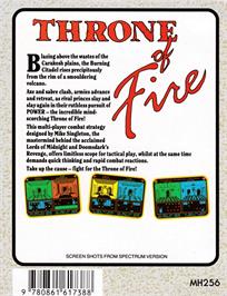 Box back cover for Throne of Fire on the Amstrad CPC.