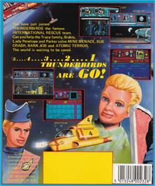 Box back cover for Thunderbirds on the Amstrad CPC.