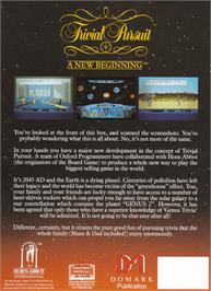 Box back cover for Trivial Pursuit: A New Beginning on the Amstrad CPC.