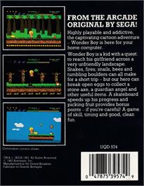 Box back cover for Wonder Boy on the Amstrad CPC.