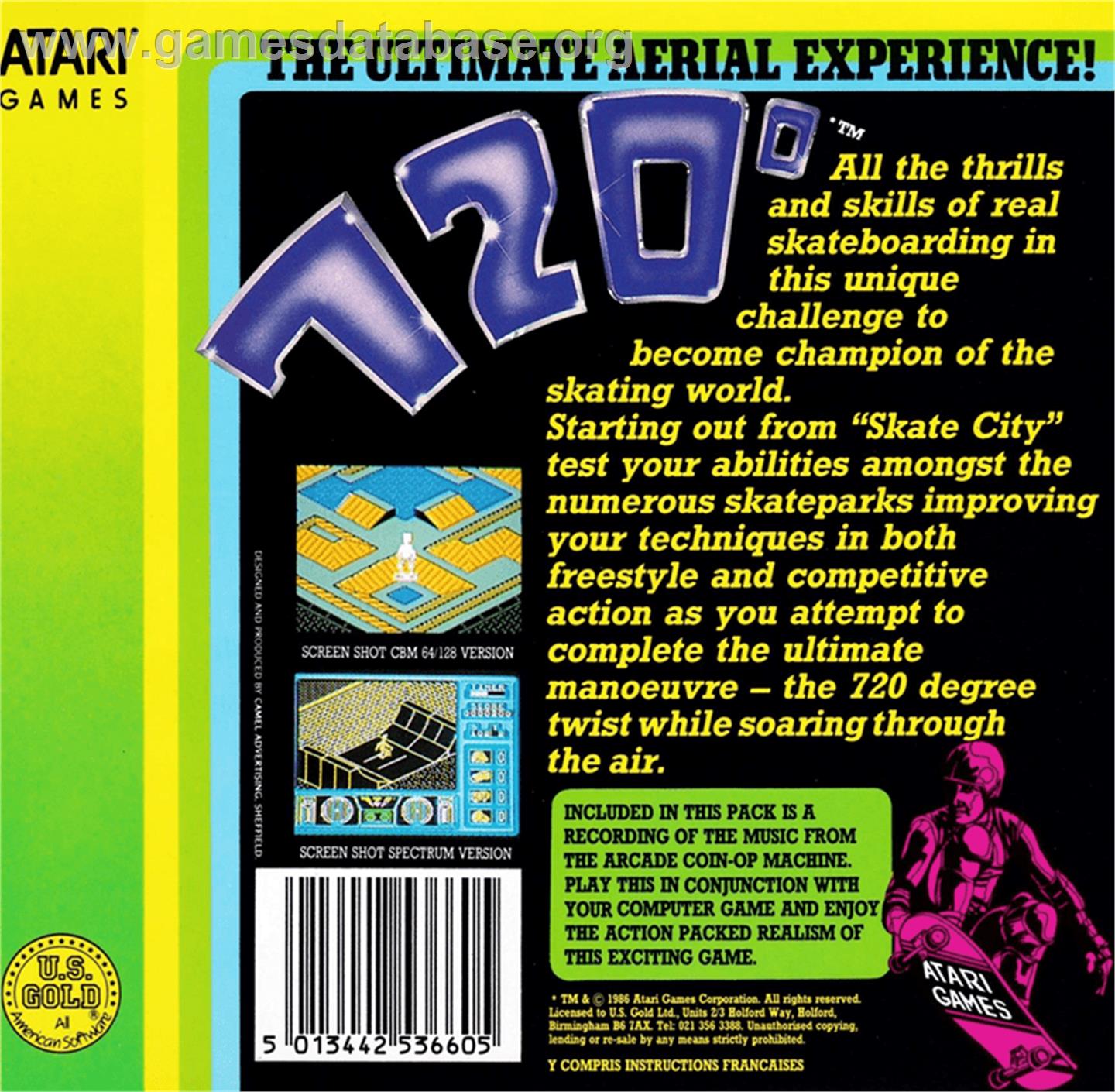 720 Degrees - Amstrad CPC - Artwork - Box Back
