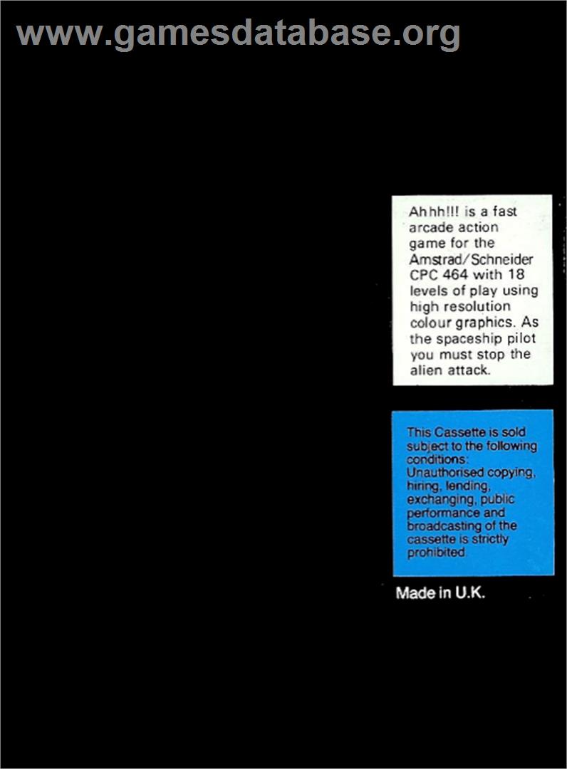 A.L.C.O.N. - Amstrad CPC - Artwork - Box Back