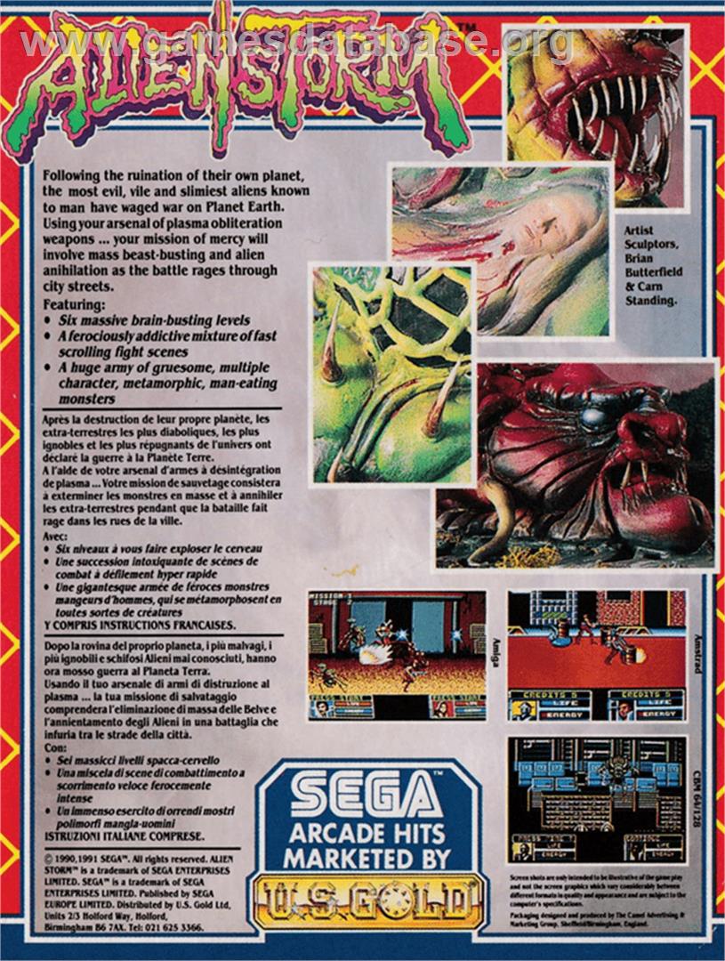 Alien Storm - Amstrad CPC - Artwork - Box Back