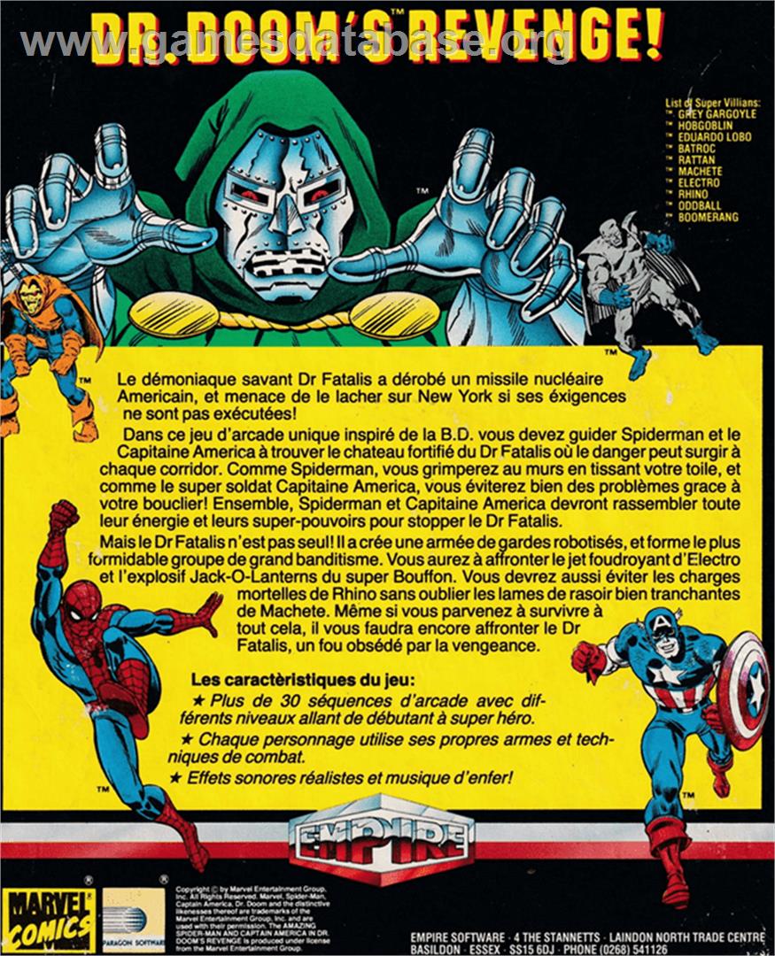 Amazing Spider-man: Dr. Doom's Revenge - Amstrad CPC - Artwork - Box Back
