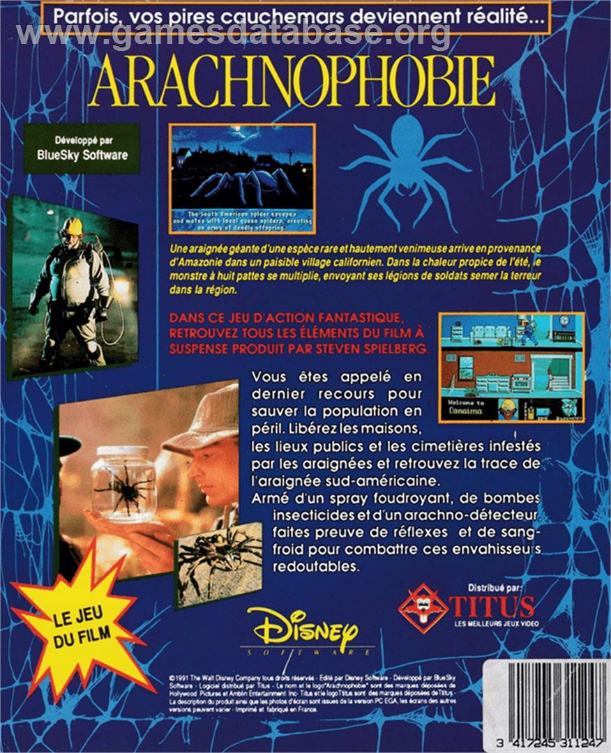 Arachnophobia - Amstrad CPC - Artwork - Box Back