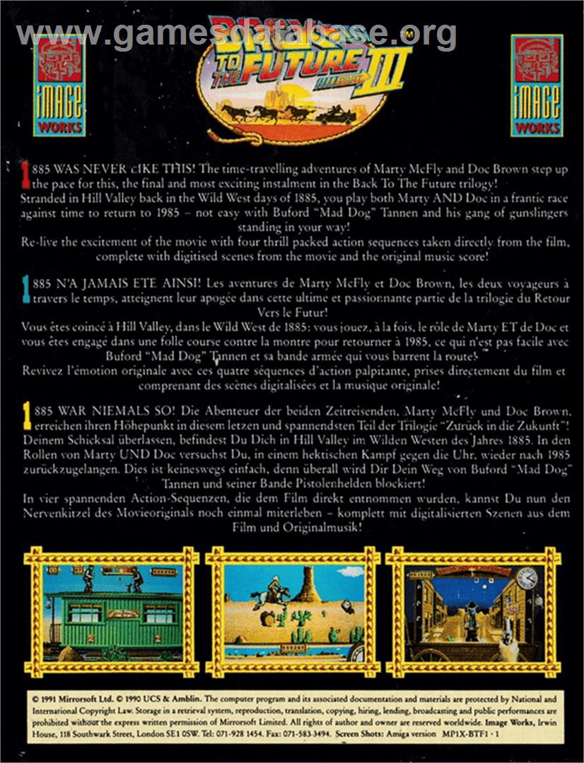Back to the Future 3 - Amstrad CPC - Artwork - Box Back