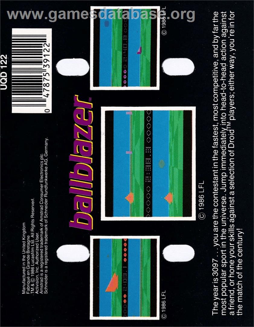 Ballblazer - Amstrad CPC - Artwork - Box Back