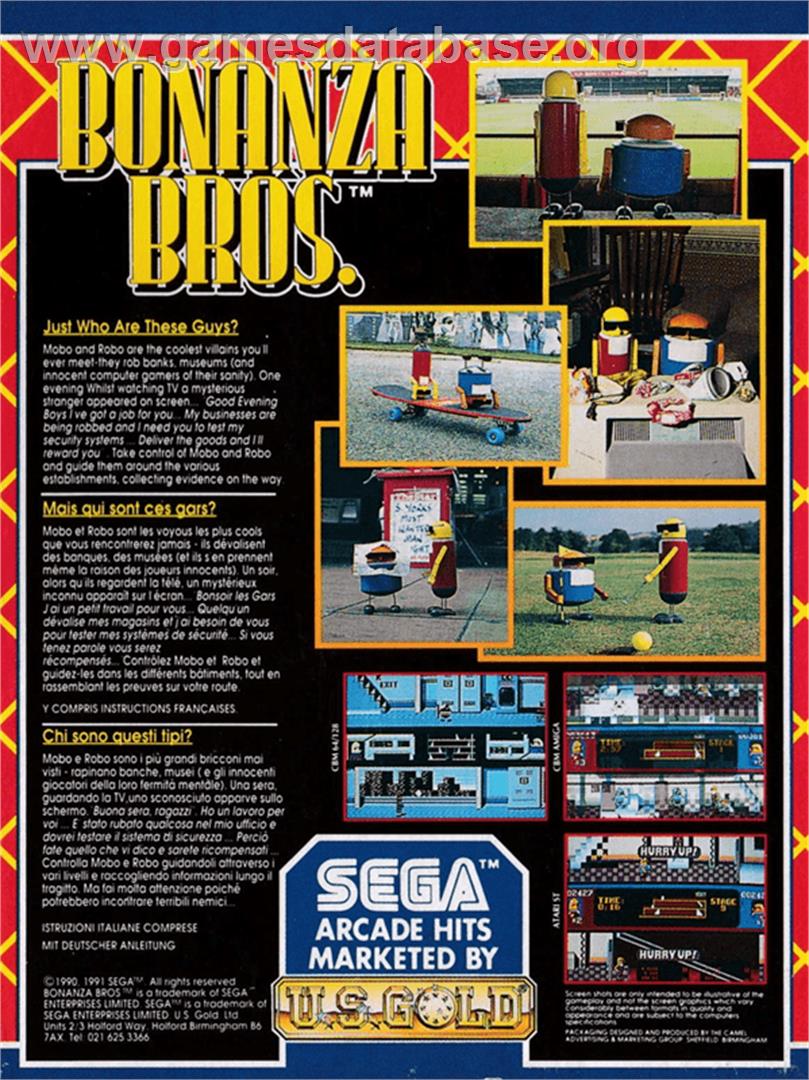 Bonanza Bros. - Amstrad CPC - Artwork - Box Back