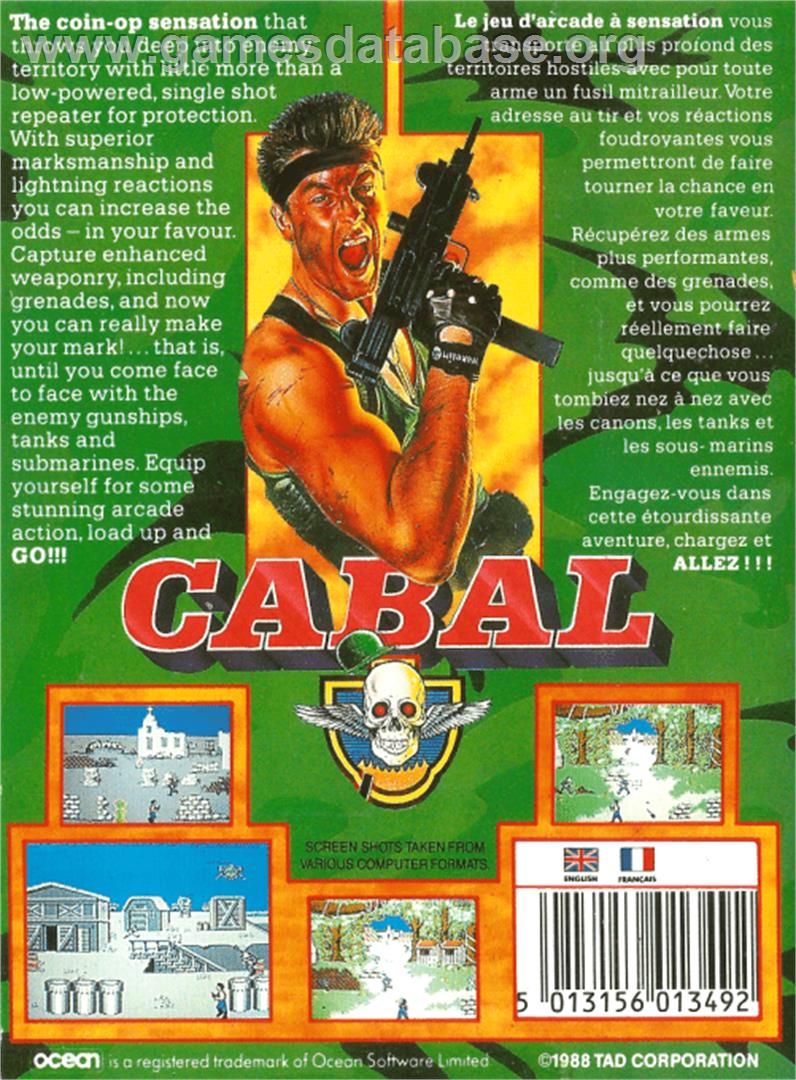 Cabal - Amstrad CPC - Artwork - Box Back