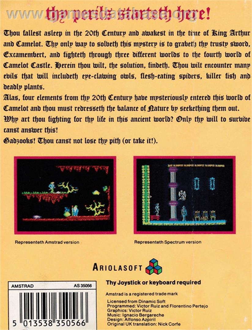 Camelot Warriors - Amstrad CPC - Artwork - Box Back
