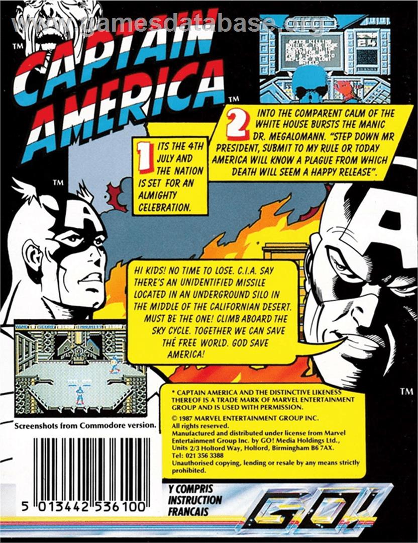 Captain America Defies the Doom Tube - Amstrad CPC - Artwork - Box Back