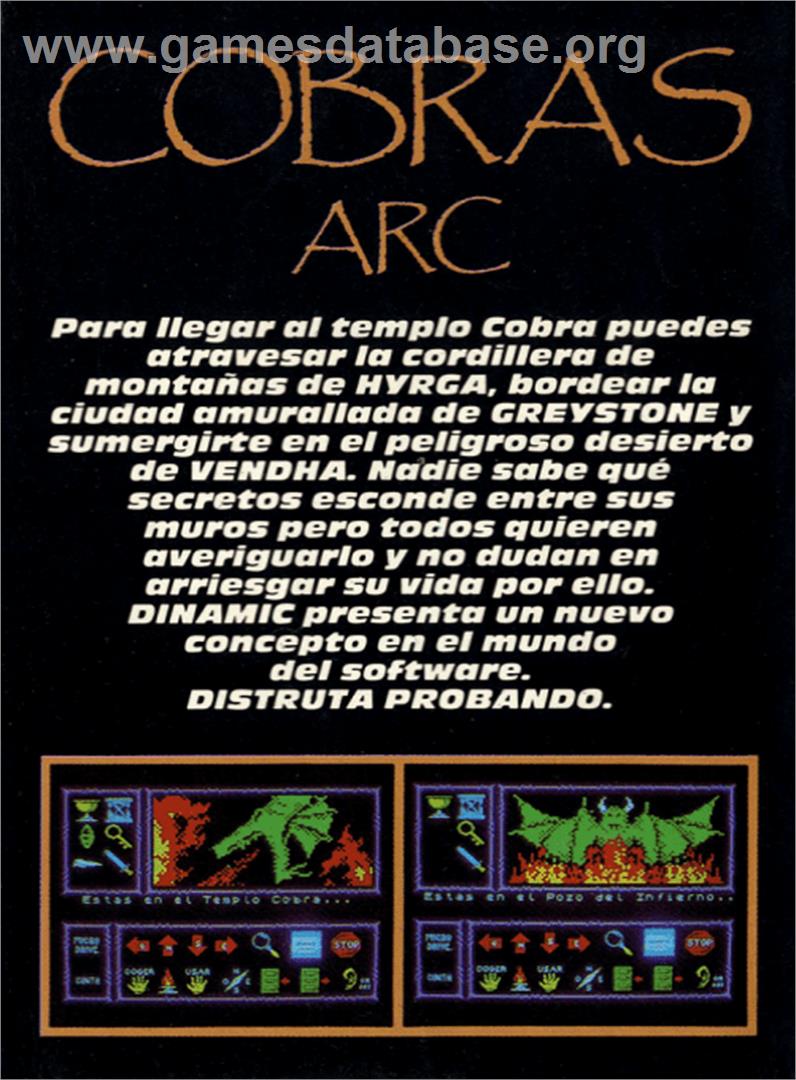 Cobra's Arc - Amstrad CPC - Artwork - Box Back