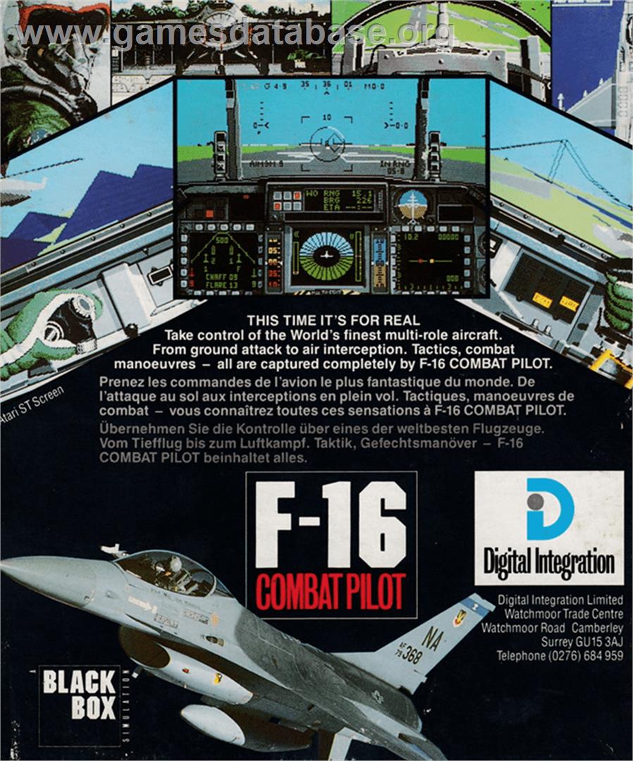 F-16 Combat Pilot - Amstrad CPC - Artwork - Box Back