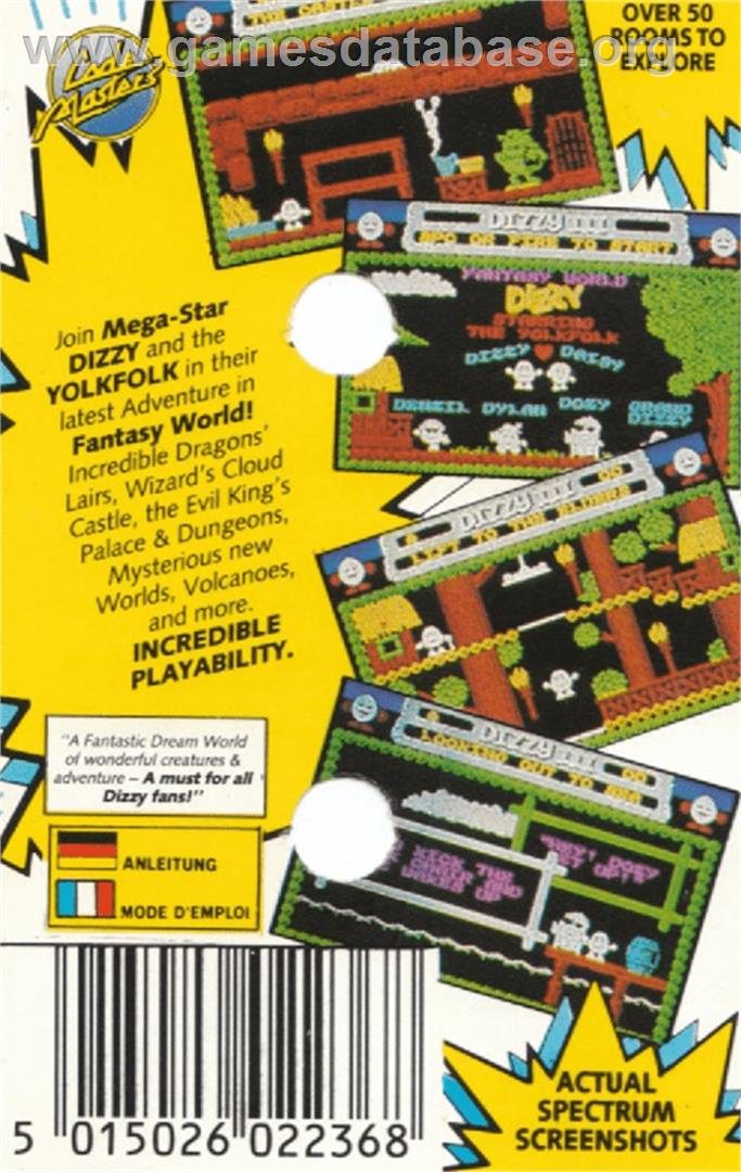 Fantasy World Dizzy - Amstrad CPC - Artwork - Box Back