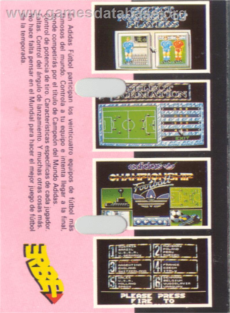 GFL Championship Football - Amstrad CPC - Artwork - Box Back
