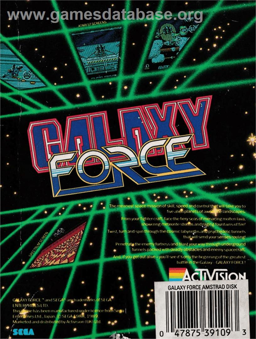 Galaxy Force - Amstrad CPC - Artwork - Box Back
