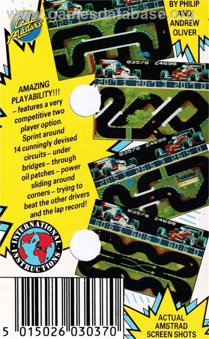Grand Prix Simulator - Amstrad CPC - Artwork - Box Back