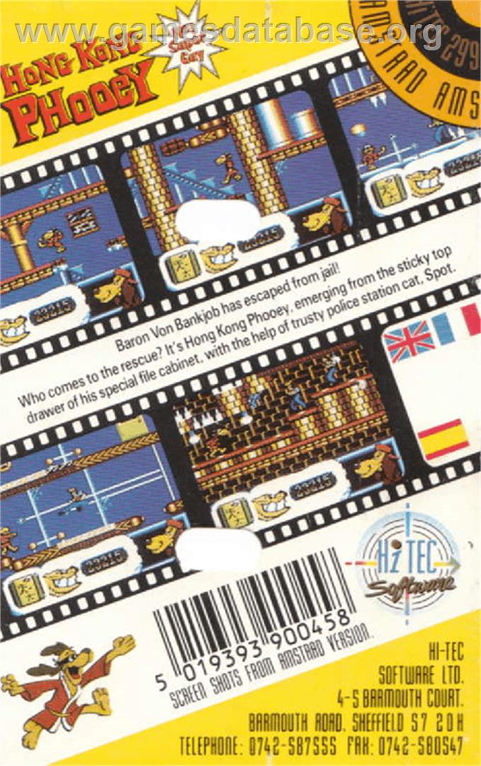 Hong Kong Phooey: No.1 Super Guy - Amstrad CPC - Artwork - Box Back