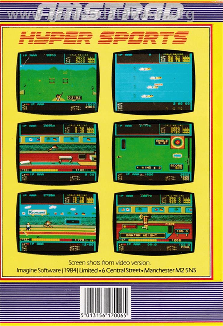 Hyper Sports - Amstrad CPC - Artwork - Box Back