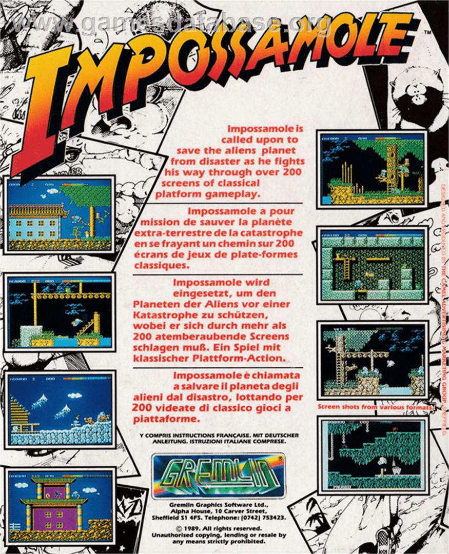 Impossamole - Amstrad CPC - Artwork - Box Back