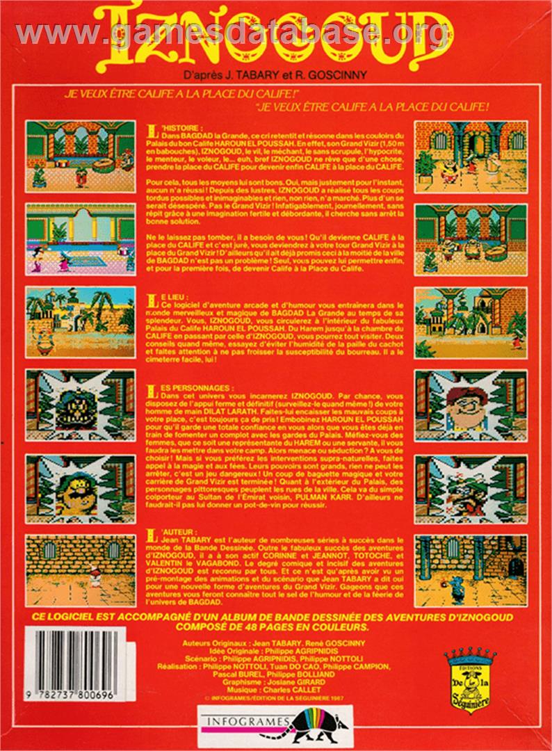 Iznogoud - Amstrad CPC - Artwork - Box Back