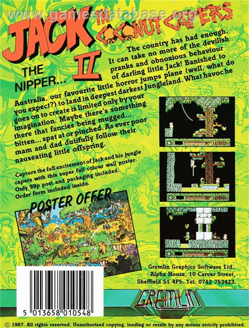 Jack the Nipper 2: Coconut Capers - Amstrad CPC - Artwork - Box Back