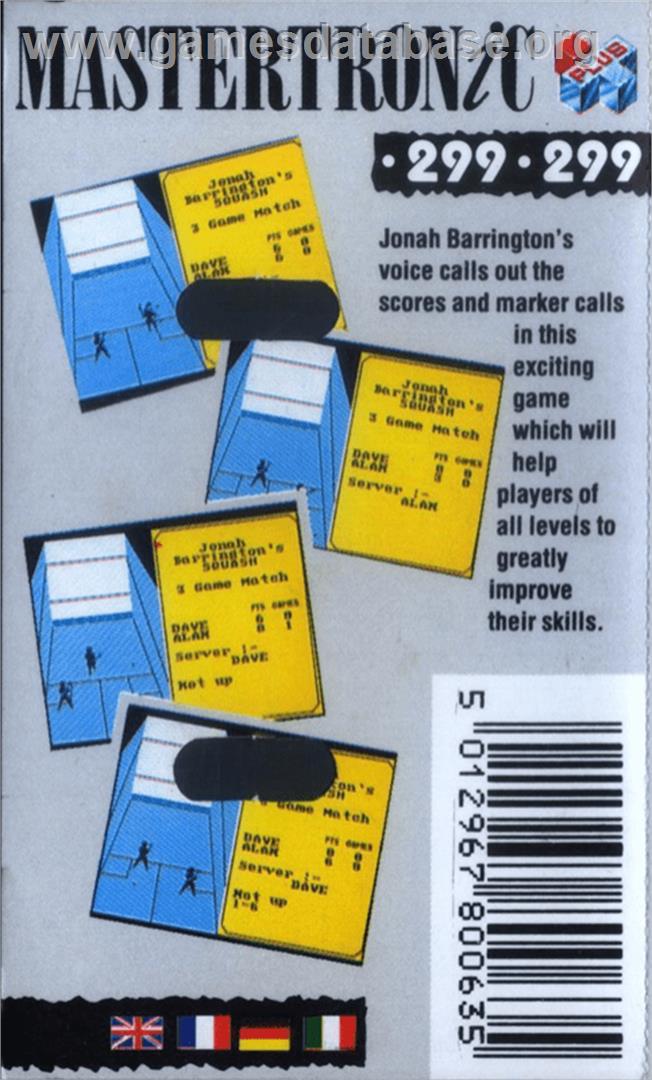 Jonah Barrington's Squash - Amstrad CPC - Artwork - Box Back