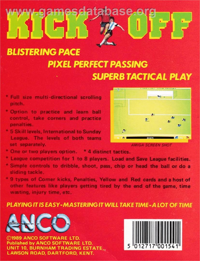 Kick Off - Amstrad CPC - Artwork - Box Back