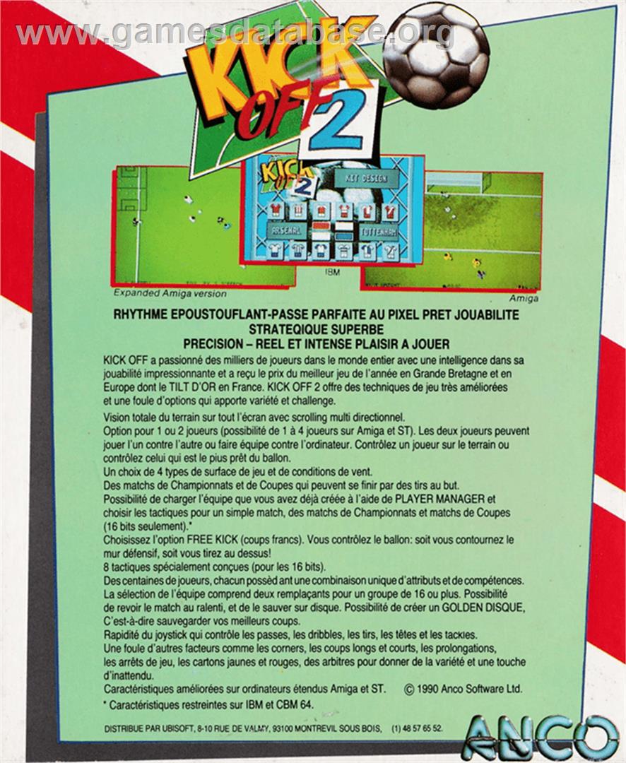Kick Off 2 - Amstrad CPC - Artwork - Box Back